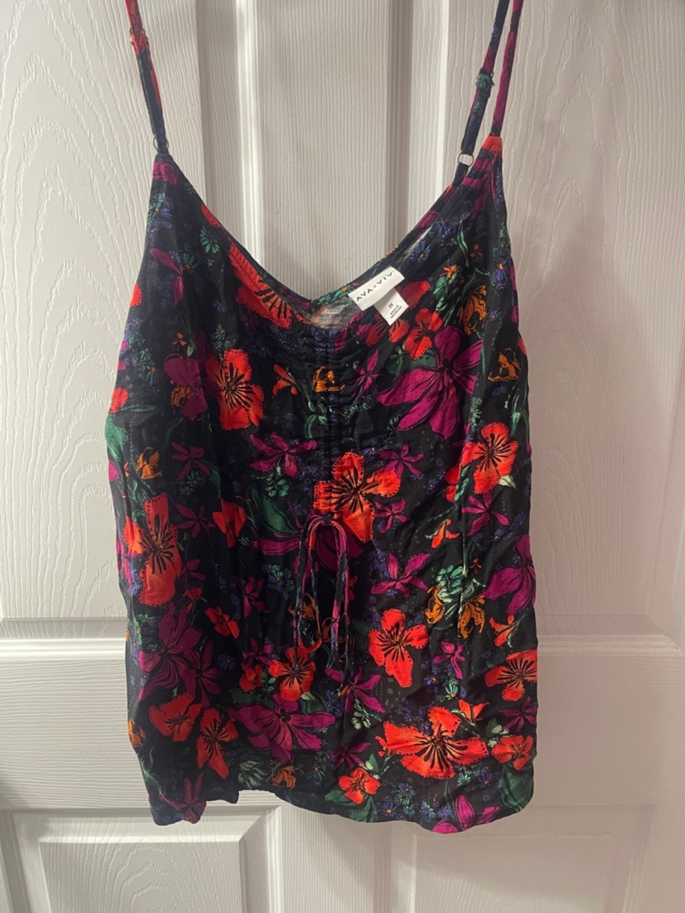 Ava & Viv Floral Satin Camisole Tank Top